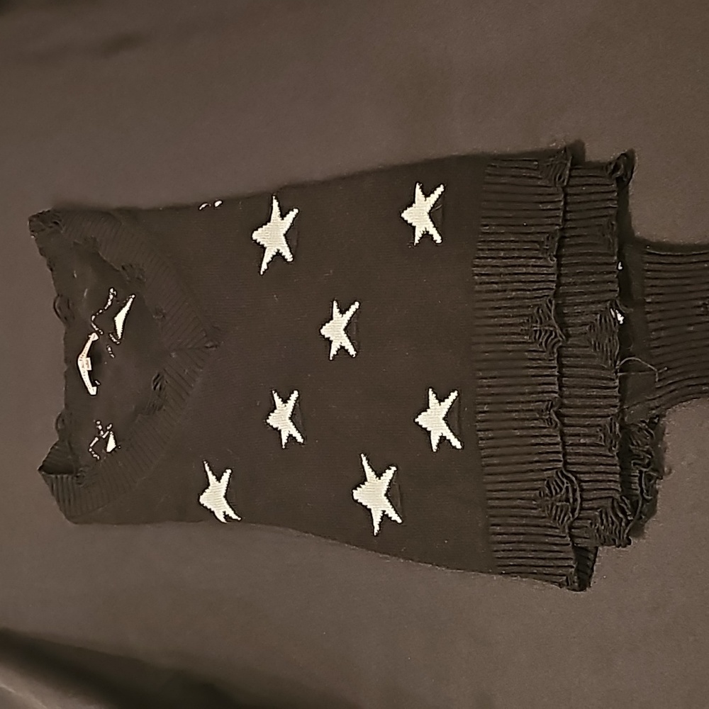 Bailey Rose Girls' Black Star Sweater, Size Small (Women's or Teen Girls).